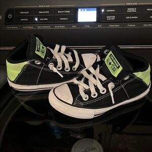 Converse Kids Black and Green Sneakers